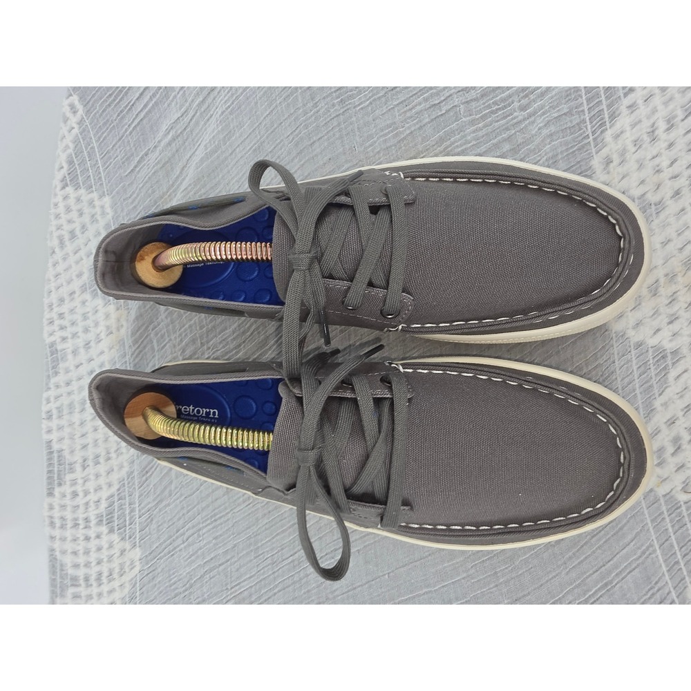 Tretorn Swedish Massage Tekno 01 Men Gray Canvas Boat Shoes Sneakers